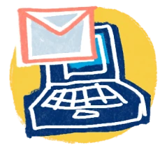 An illustration of a laptop and an email icon